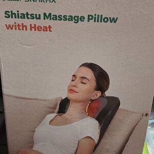 NAILA Shiatsu Massage Pillow with Heat - Black and Red